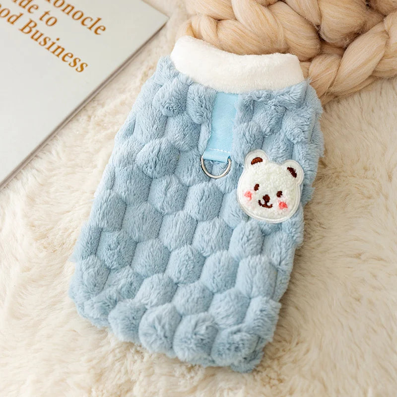 Havenpup Teddy Bear Fleece Dog Vest with Built-in Harness D-Ring