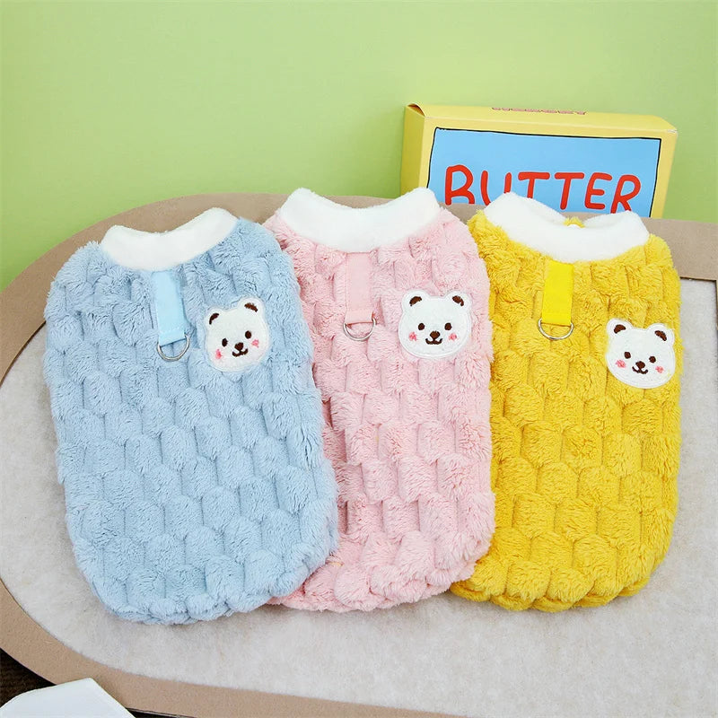Winter dog coat with buttons and buckle