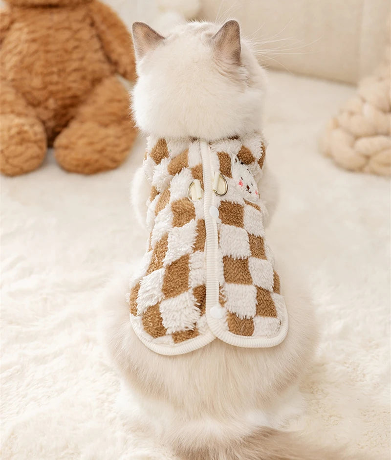 Winter dog coat with buttons and buckle