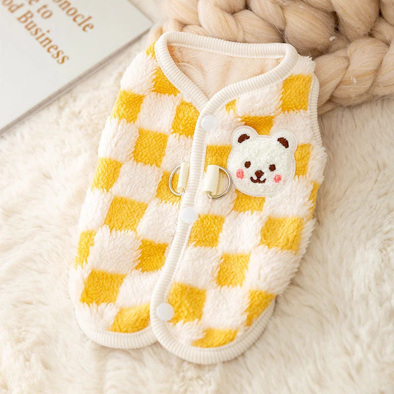 Winter dog coat with buttons and buckle
