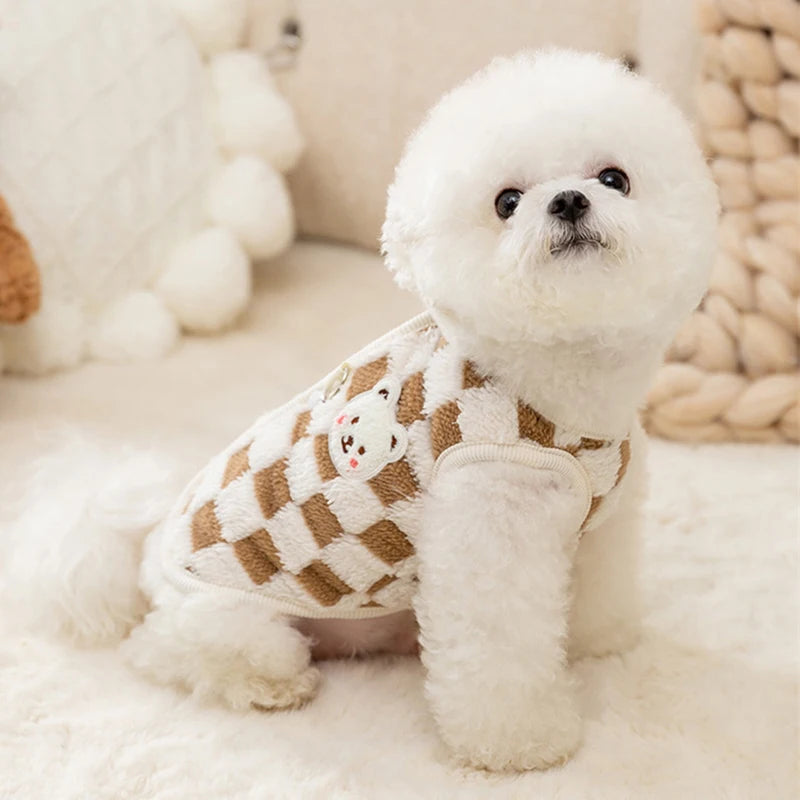 Winter dog coat with buttons and buckle