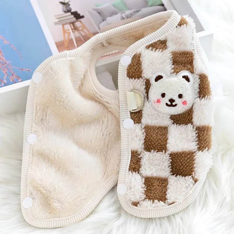 Winter dog coat with buttons and buckle