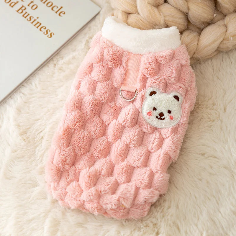 Winter dog coat with buttons and buckle