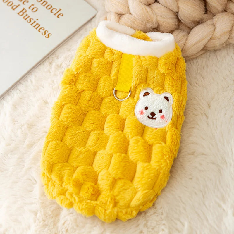Winter dog coat with buttons and buckle