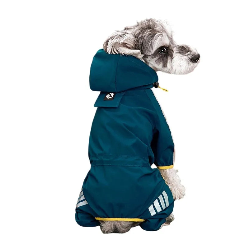 Dog raincoat, reflective with hood