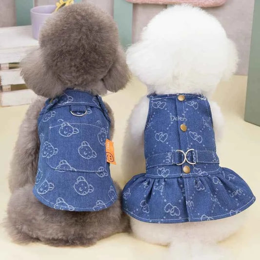 Denim Dog Dress – Cute Summer Outfit for Small Dogs
