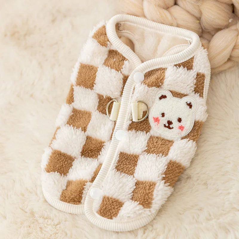 Winter dog coat with buttons and buckle