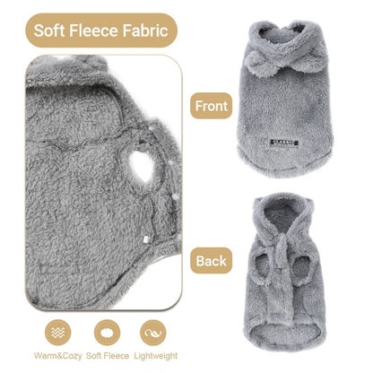 Soft Winter Fleece Dog Coat with Hood - Perfect Winter Clothes for Puppies