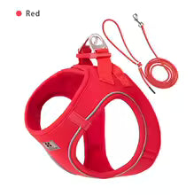 Dog harness and leash – adjustable and reflective set