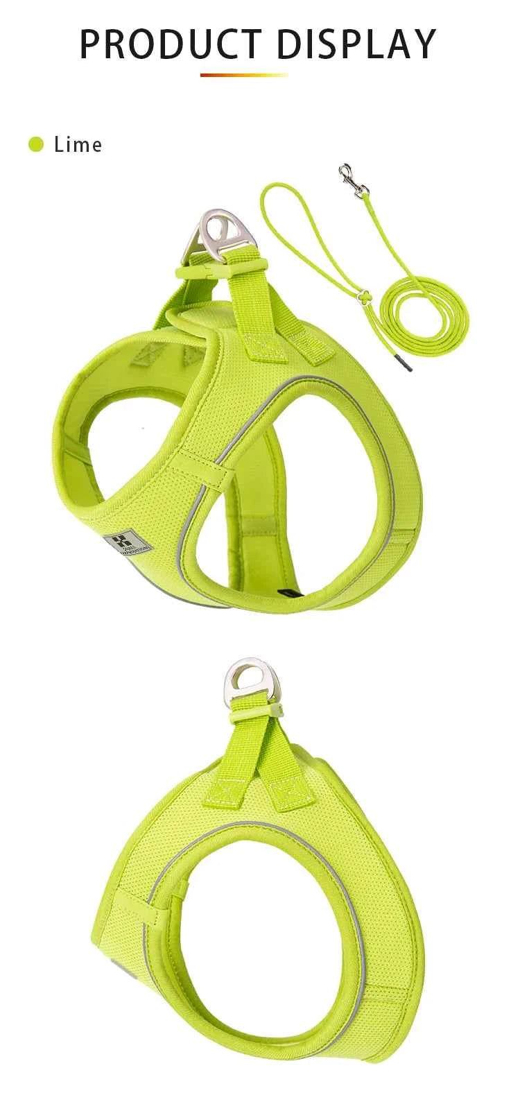 Dog harness and leash – adjustable and reflective set