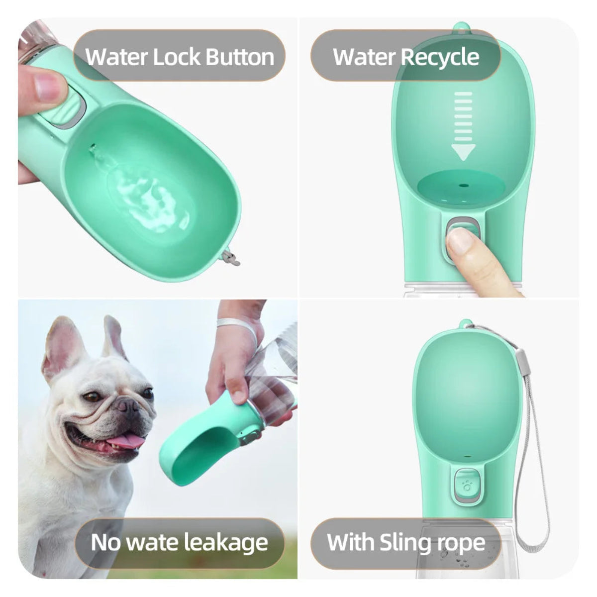 Portable water bottle for pets