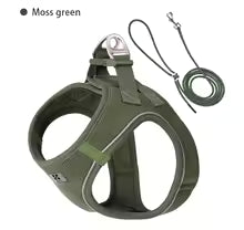 Dog harness and leash – adjustable and reflective set