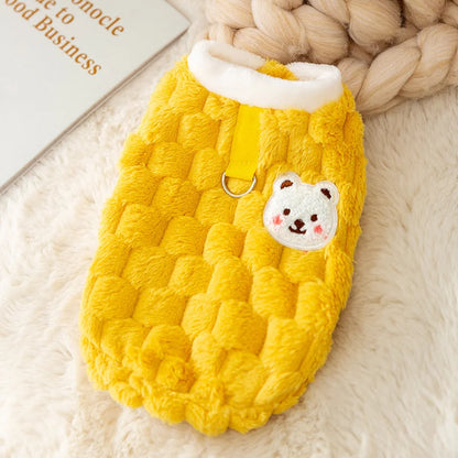 Winter dog coat with buttons and buckle