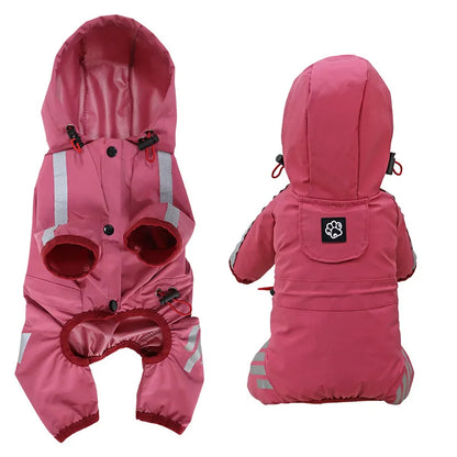 Dog raincoat, reflective with hood