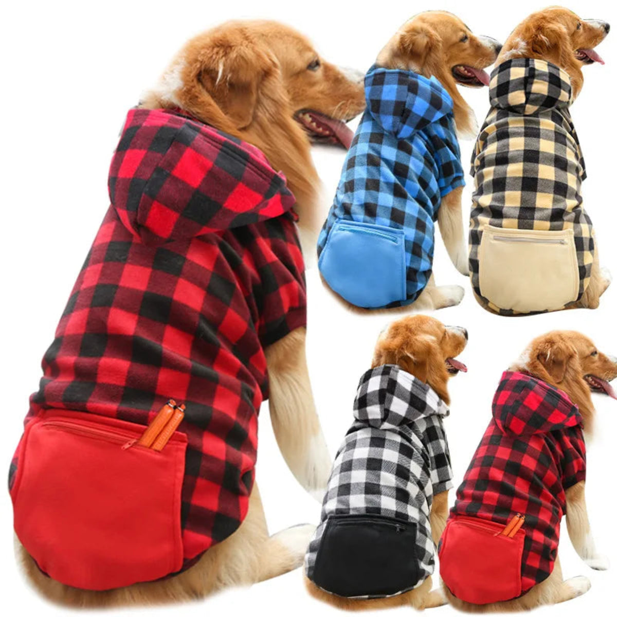 Winter dog coat with hood