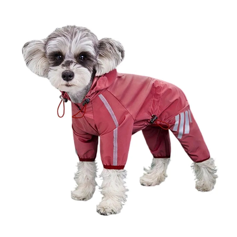 Dog raincoat, reflective with hood