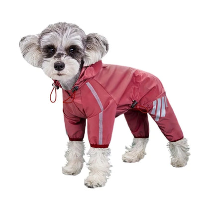 Dog raincoat, reflective with hood
