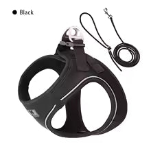 Dog harness and leash – adjustable and reflective set