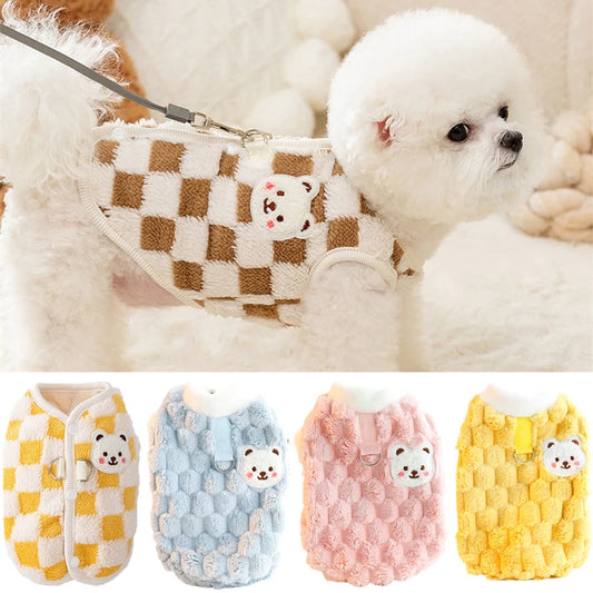 Winter dog coat with buttons and buckle